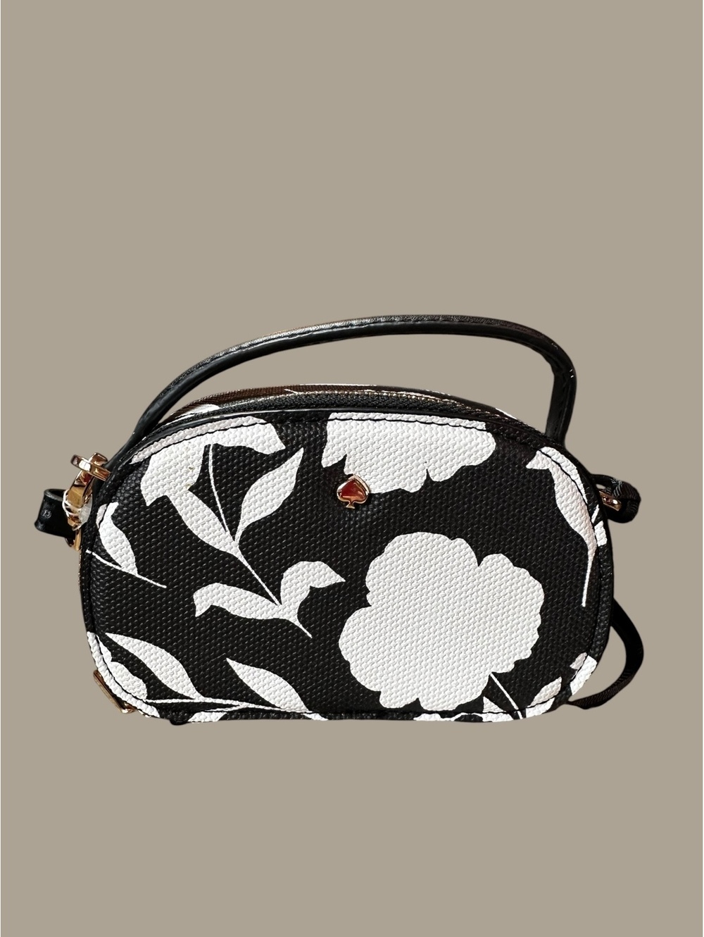 Kate Spade New York Black and White Floral Crossbody Bag